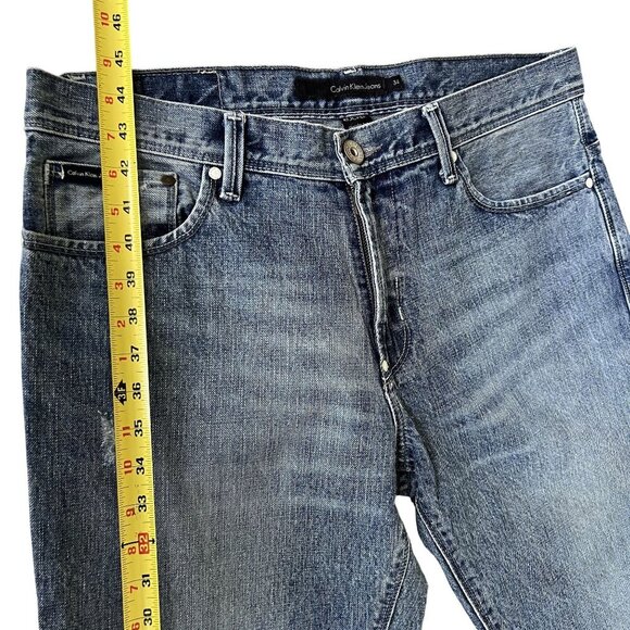 Calvin Klein Jeans Mens 34x34 Rocker Straight Leg Denim Moto Edgy Biker Timeless - Picture 12 of 15